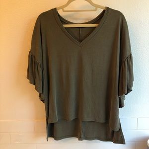 White Birch Flutter-Sleeve Top